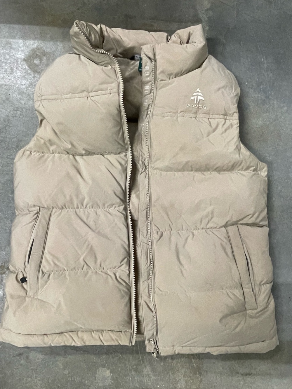 Men's Puffer Vest in Beige